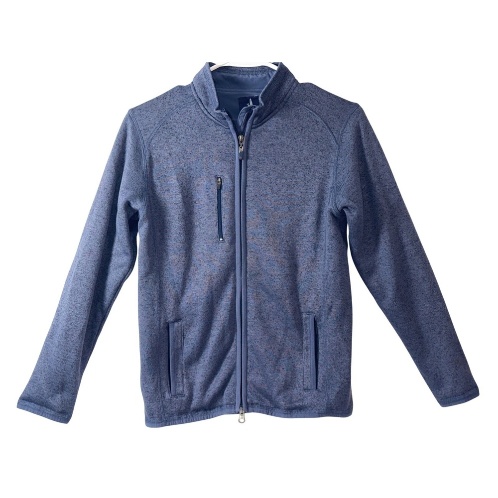 Johnnie-O Kids Heathered Full-Zip Jacket Blue Size 12 With Pockets